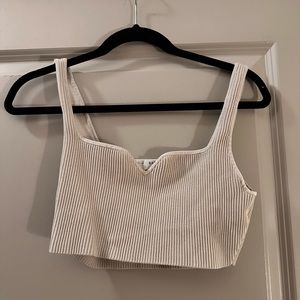 Aritzia Babaton Cream Crop Top
